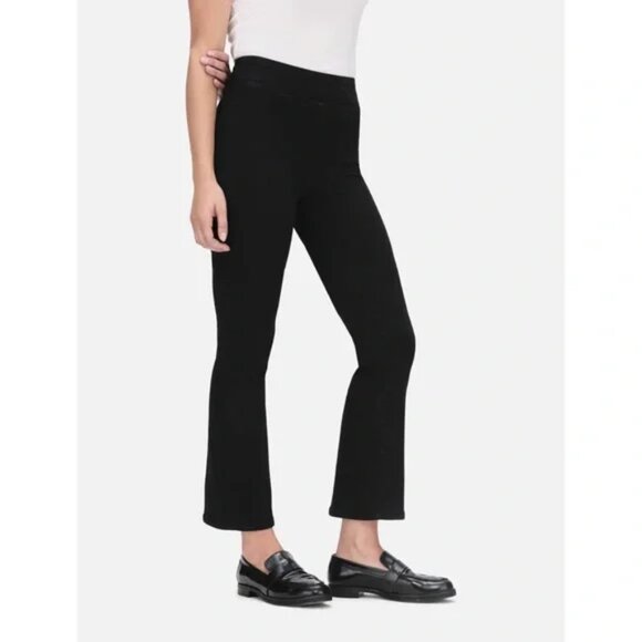 NWT Women Frame Black Jet Set Crop Mini Boot Flare Pull-On Jeans 2 (Waist 30-34) - Picture 1 of 15